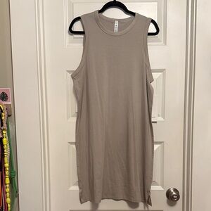 Lululemon classic fit cotton blend dress Sleeveless Tan Dress